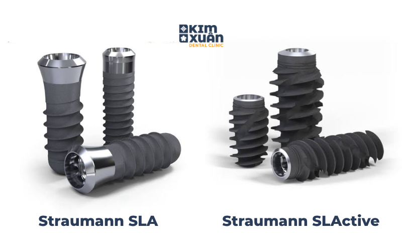 So sánh hình minh họa công nghệ bề mặt Straumann SLA và SLActive